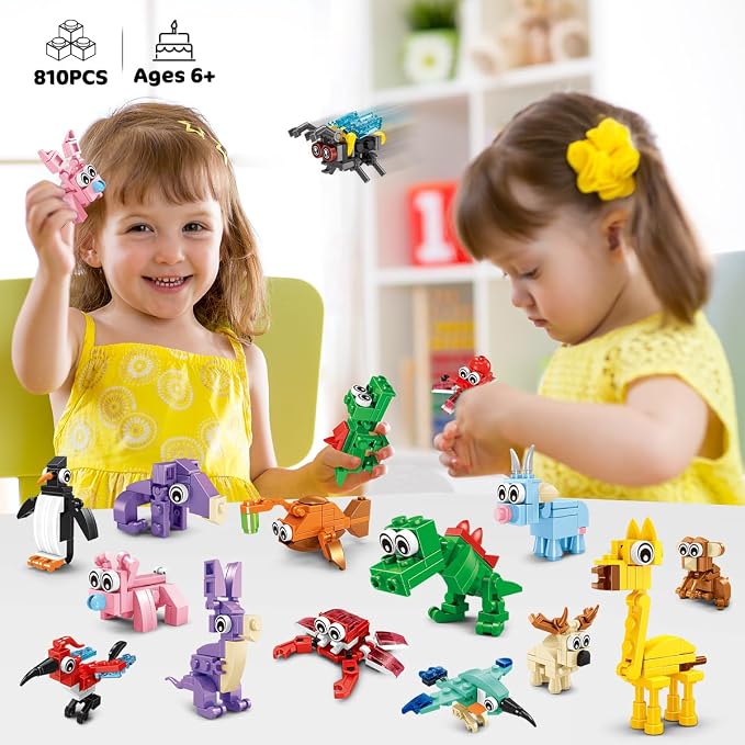 INSOON 30 Packs Animal Party Favors for Kids, 810 PCS Mini Animal Building Block Toy Set for Goodie Bag Fillers Classroom Prizes Easter Birthday Children's Day for Boys Girls Student Ages 6+ | 810PCS Mini Animal Building Toy Set for Goodie Bag Fillers ...