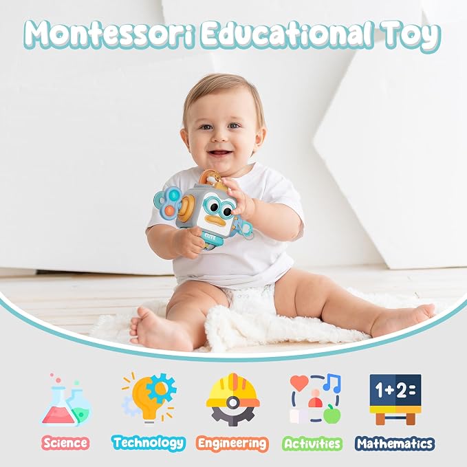 Busy Cube for 1 Year Old Toys| Montessori Toys for 1 Year Old,Sensory Toys for Toddlers 1-3,Learning Fine Motor Skills Toys,Birthday Gift for Baby Aged 6, 9, 10, 12, 18 Months