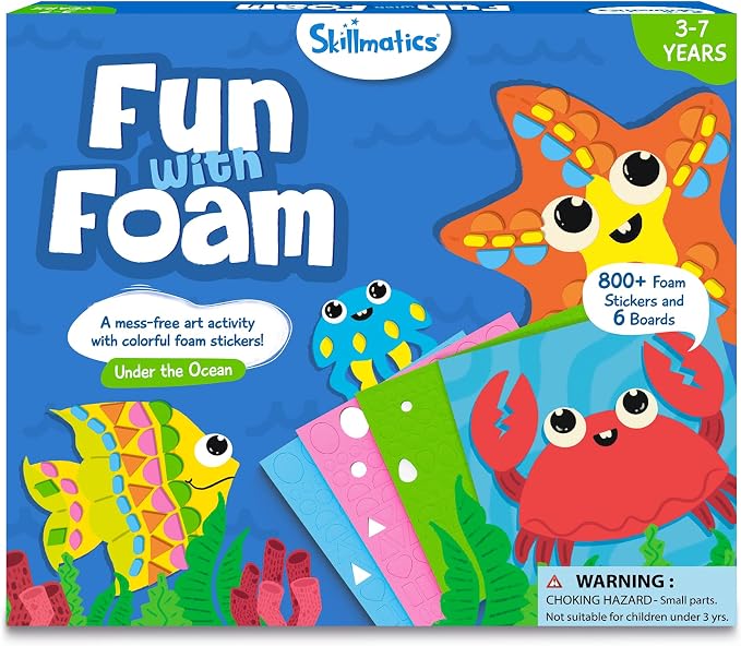 Skillmatics Poke-in Art Flower Bouquet & Fun with Foam Underwater Bundle, No Mess Art for Kids, DIY Creative Activity, Gifts for Boys & Girls Ages 3, 4, 5, 6, 7, 8, 9