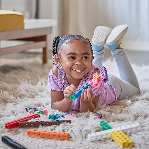 edxeducation Math Cubes, Set of 100 Counting Blocks, 5 Shapes and 10 Colors | Math Manipulatives for Preschool & Kindergarten