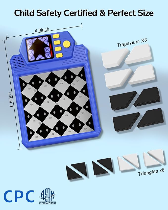 3D Hidden Blocks Puzzle Board Game, 210 Logic Challenge Levels Ages 8–12 | Color & Shape Brain Teaser Toy,Montessori STEM Educational Game, Perfect Birthday for Boys and Girls