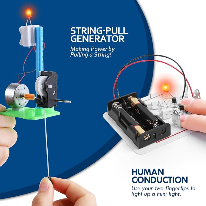 STEM Electric Circuit Kit, Electricity Science Project Light Bulb Experiments for Kids Teens, Electrical Engineering Kits Age 8-12 12-14, Fruit Energy Projects Circuits Experiment