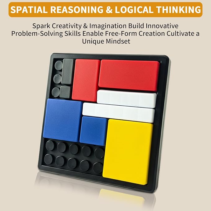 Logic Puzzle Brain Teaser Game for Kids and Adults, 88 Challenges with 4 Difficulty Levels, Portable Brain Training Logic Puzzle Game for Travel, Learning and Thinking Fun