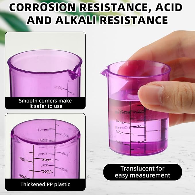 8 Pcs Science Measuring Flask Set for Kids | Graduated Cylinder, 30ml, Colorful, Science Kits for Kids, Ideal for DIY and Lab Experiment, PS Plastic
