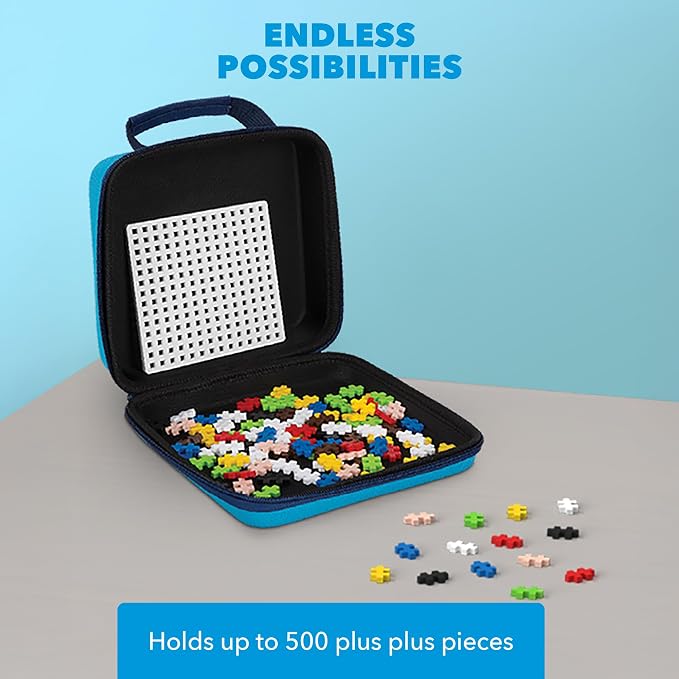 PLUS PLUS Travel Case, 100 Piece Basic Mix - Mini Waffle Blocks for Kids | Stem Toys, Airplane Travel Essentials for Kids, Classroom Must Haves, Gifts for Boys & Girls, Sensory Bin Filler