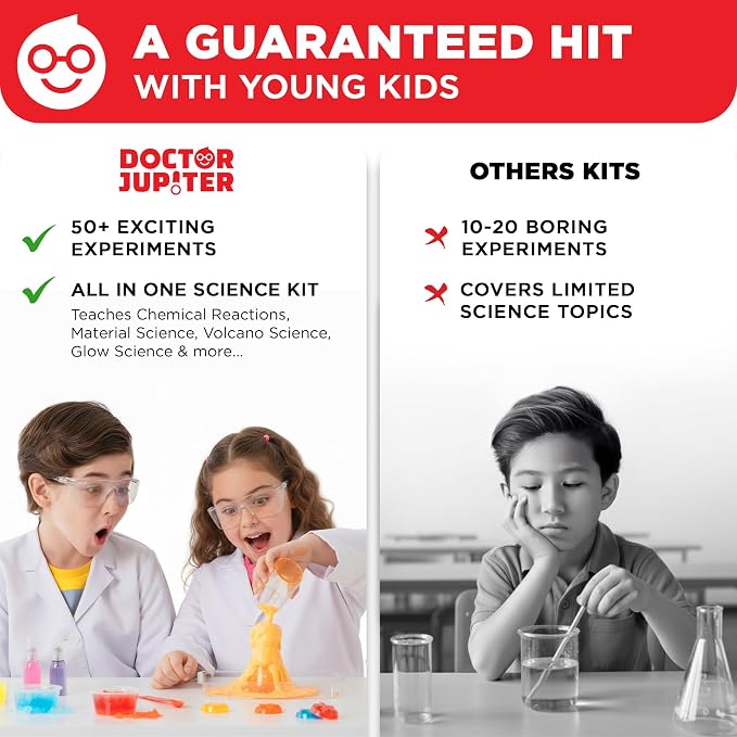 Doctor Jupiter Ultimate Science Experiments Kit for Kids Ages 8+ | Science Kits for Kids Ages 8-12, Birthday Gift Ideas for Boys & Girls 8, 9, 10, 11, 12 Year Olds, STEM Educational Toys