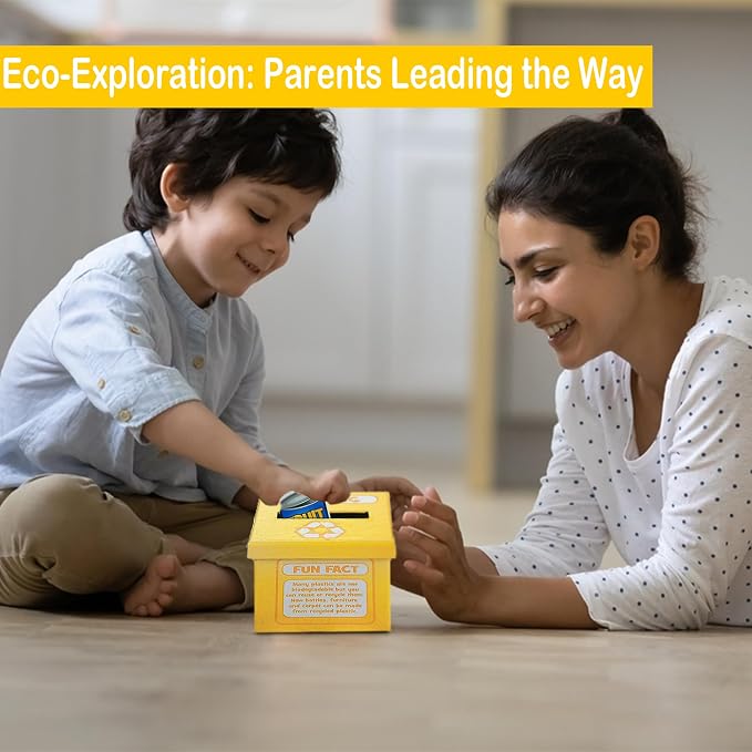 Fun Express Color Sorting Toys for Toddlers 1-3, 54 Pieces | Educational Recycling Game, STEM Learning Activities, Preschool Science & Earth Day Projects, Eco-Friendly Teaching Kit