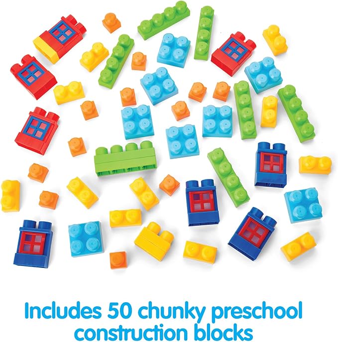 Kidoozie - Little Builders Activity Table | Flip the lid for a block-building surface, open it up for scoop-and-pour play - three sensory stations in one, Ages 2+