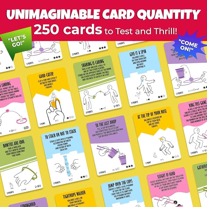 Quokka Party Games for Adults and Family - 250 Challenges I Fun Group or Family Activity with Teens, Kids, Friends - Great for Birthdays, Play Nights, Team Building Game for Work I 2-14 Playеrs