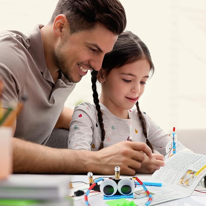 STEM Electric Circuit Kit, Electricity Science Project Light Bulb Experiments for Kids Teens, Electrical Engineering Kits Age 8-12 12-14, Fruit Energy Projects Circuits Experiment
