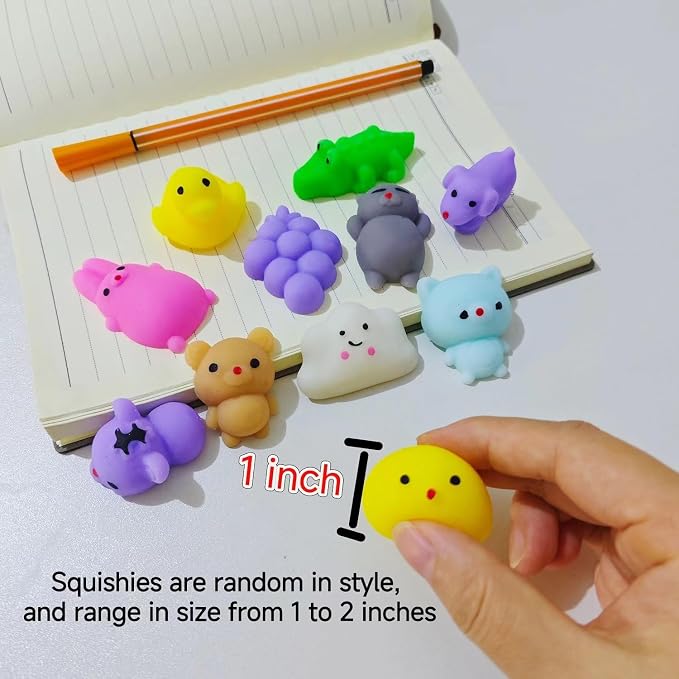 80 Pcs Party Favors for Kids 4-8, Kawaii Squishies Mochi Squishy Toys Bulk | Fidget Sensory Toys Birthday Gifts for Boys Girls, Easter Egg Fillers Treasure Box Toys Classroom Prizes Goodie Bag Stuffers