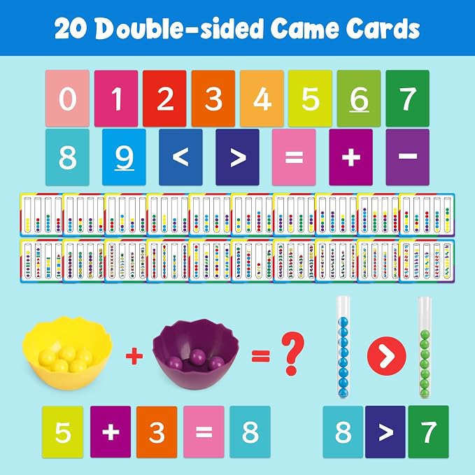 Aizweb Counting and Color Sorting Toys for Toddlers,Tweezer Tongs Color Sorting Kit,Montessori Preschool Kindergarten Learning Activities,STEM Math Manipulatives,Educational Fine Motor Skills