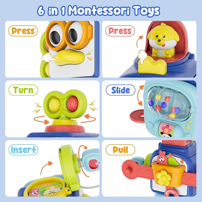 Toys for 1 Year Old Boy, Busy Cube Montessori Toys for 1+ Year Old,Sensory Toys for Toddlers 1-3,Fine Motor Skills Educational Toys,Birthday Gift for Baby Aged 6, 9, 10, 12, 18 Months