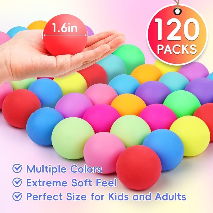 VISCOO 120 Pack Slow Rising Stress Ball,Stress Balls for Adults,Fidget Toys | Hand Therapy Sensory Squishy Ball for Stress Relief, Squishy Toys for Kids, Classroom Prize Box Party Favors