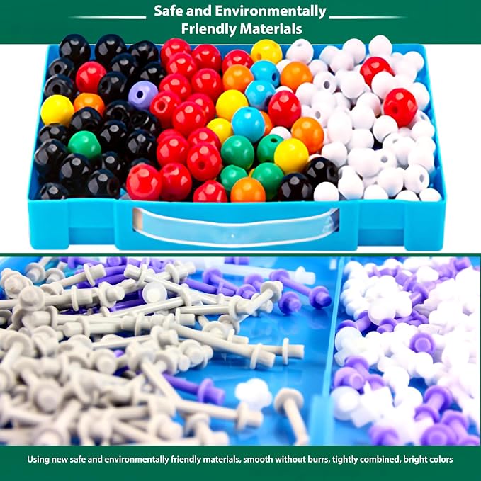 EXBEPE Chemistry Molecular Model Kit 452pc with C60,Educational Science Set Learning Chemistry Atoms,Bonds and Structures Teaching Aids School Supplies