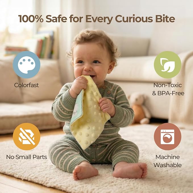 let's make Baby Tissue Box Toy, Farm Montessori Sensory Toys 6-12 Months, Play Silks & Crinkle Tissues with 3D Corduroy, Mirror, Squeaky Cow & Travel Clip - Fine Motor Skills Baby Girl Boy Gifts