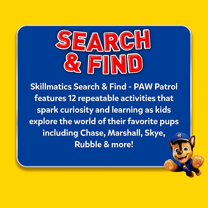 Skillmatics Search and Find – PAW Patrol, Preschool Activity, Gift for Kids | Write & Wipe Mats, Learning & Educational Toy for Toddlers & Kids, Back to School Supplies for Boys & Girls Ages 3, 4, 5