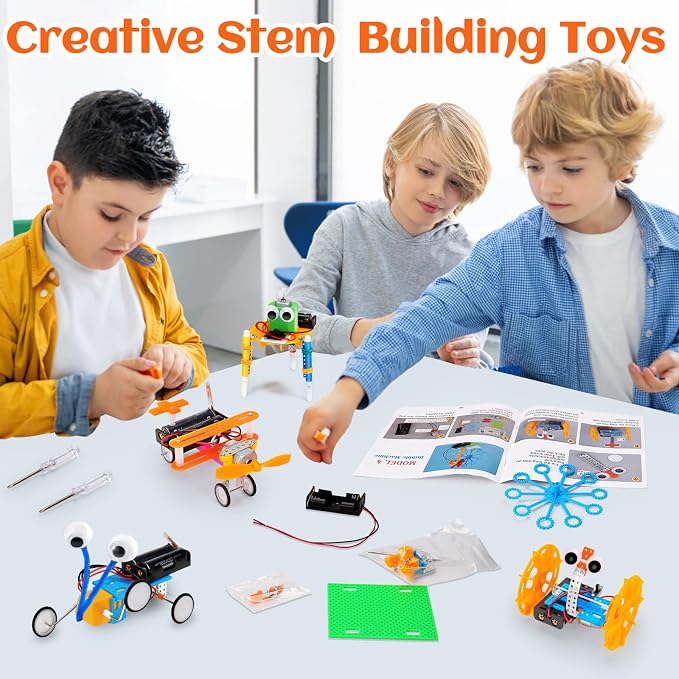 STEM Kits for Kids Robotics Kit Set, Boys Craft Educational STEM Toys Gifts | Science Experiments Project Activities for Kids, Engineering Building Electronic Motor Craft for 8 9 10 12 Year Old Birthday