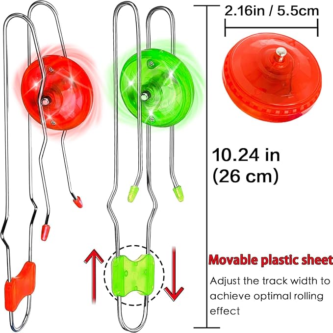 Stocking Stuffers for Kids Toys Boys 3pcs Light Up Gyro Wheel Toy Birthday Gifts for Men, Magic Rail Twirler Magnetic Yoyo Spinner Sensory Fidget Toys for Kids Ages 3-5-7 4-8-12 Year Old Boys & Adults