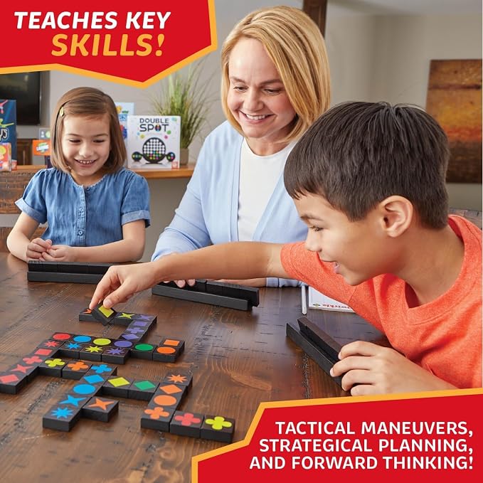 MindWare Qwirkle with Trays Strategy Board Game, 108 Wooden Tiles | Match colors and shapes to score in this family strategy game for 2-4 players. Includes 4 storage trays, ages 6+