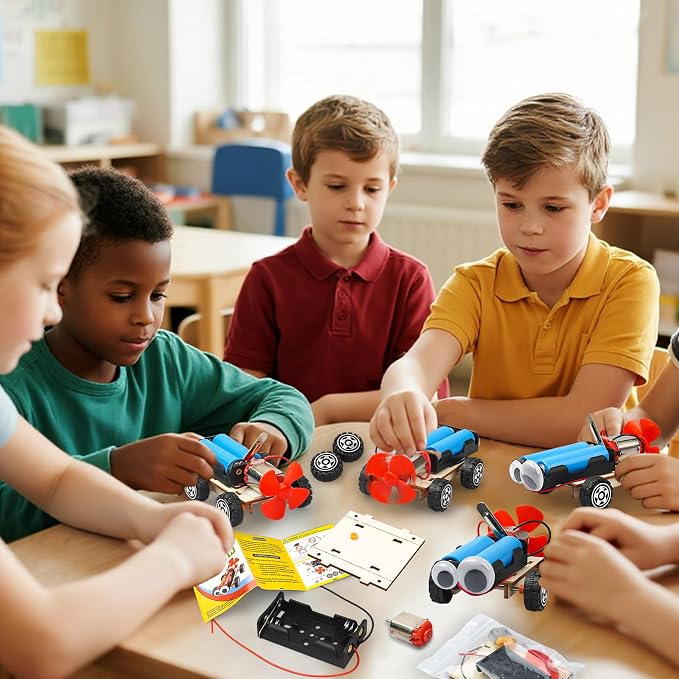 STEM Science Kits for Kids Age 8-12, 6 Set Wind-Powered Cars Building Kit | Science Experiments 6-8 8-10, Wood Crafts for Boys Girls STEM Toys, School Classroom Return Gifts for 8 9 10 12 13 Year Old