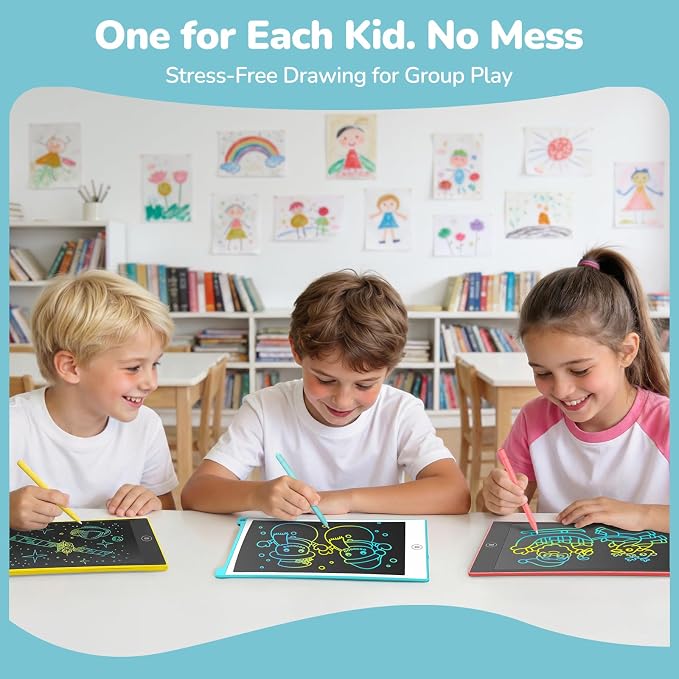 TECJOE 4 Pack LCD Writing Tablet, 8.5 Inch Colorful Drawing Board, Kids Travel Games Activity Learning Toys, Birthday Gifts for 3-8 Year Old Boys Girls Toddlers Preschooler | Colorful Doodle Board, Travel Road Trips Essential, Quiet Time, Learning Toys...