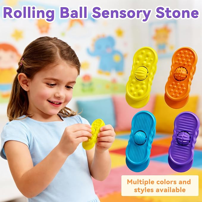 Silicone Sensory Fidget Toy for Kids and Adults, Quiet Tactile Toy 4 Pack | SILICONE TACTILE DESIGN: Features a silicone surface for touch-based interaction during everyday fidget play