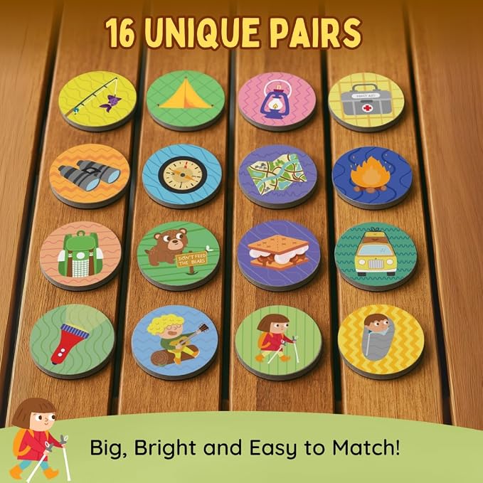 Matching Game - Memory Games for Kids Ages 4-8 - Memory Matching Games for Toddlers 3-5 - Kids Camping Toys - Preschool Board Game - Preschool Learning Activities - Easter Toys for Toddlers Gifts