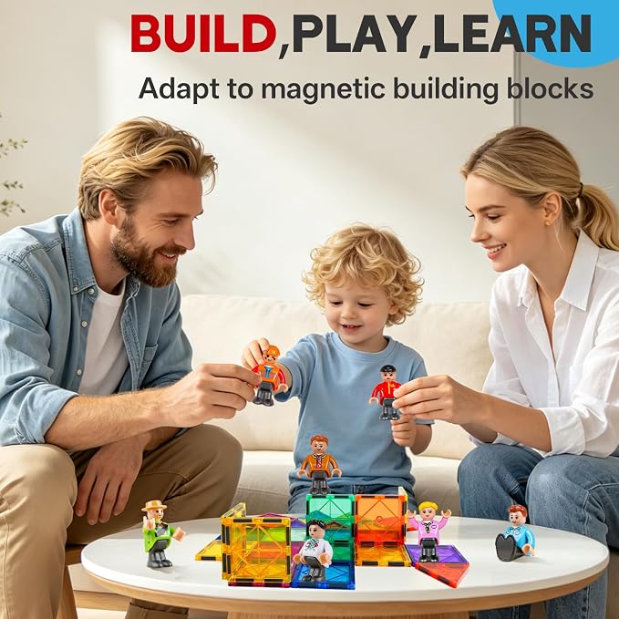 Magnetic People Figures for Kids, 15PCS Community Helpers Toys | Sensory Toy 4 5 6 7 Year Old Boys Girls, Educational Magnet Building Block Christmas Birthday Gift Toys for Kids Ages 4-8 3-5