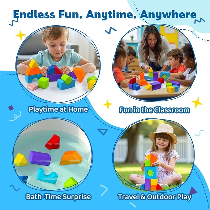 Pairez Toys Magnetic Building Blocks, Magnetic Blocks for Kids Ages 4-8 | 37 PCS 3D Multi-Shape Stacking Blocks, Sensory Montessori Magnet Cubes Toys for Boys & Girls, Toddler Travel Toys, Kids Gifts