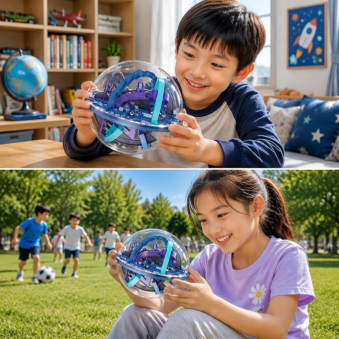 Ball Maze,Interactive Maze Sphere Game with 158 Obstacles | Labyrinth Puzzle Ball Kids Education Toys,Magical Brain Teasers Boys Girls Birthday Gifts Classroom Prize