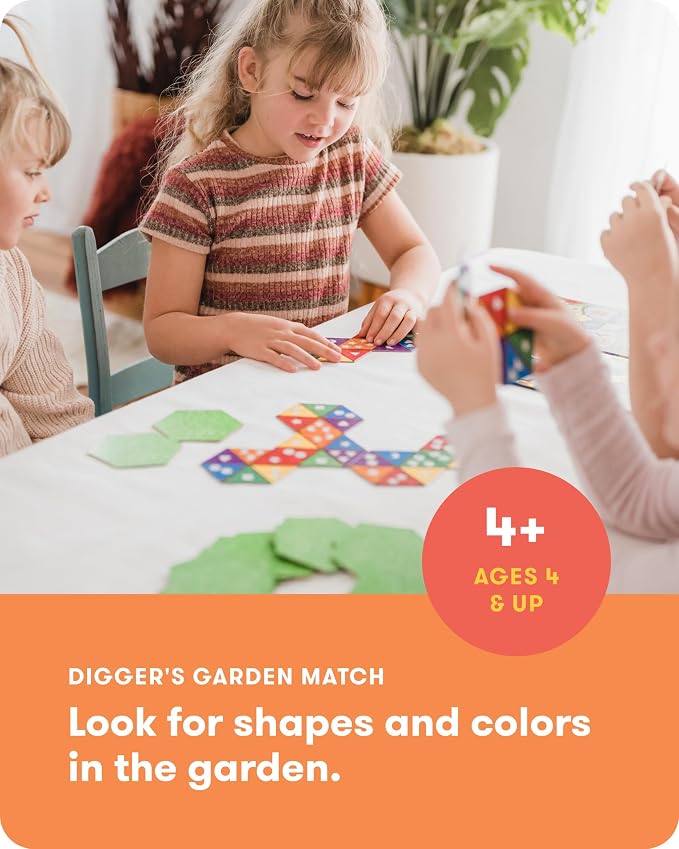 Diggers Garden Match – A Game for Kids to Develop Spatial Thinking Skills - Puzzle Game That Matches Colors and Shapes - 1 to 6 Players, Ages 4 & Up