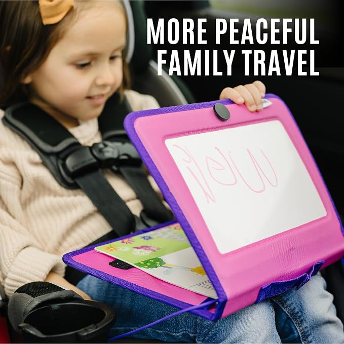 Totebook Kids Travel Activity Kit with Tethered Dry Erase Markers - Mess Free Car & Plane Activities for Toddlers Ages 4-6, Reusable Stickers, Mazes, Search and Find (Princess Theme)
