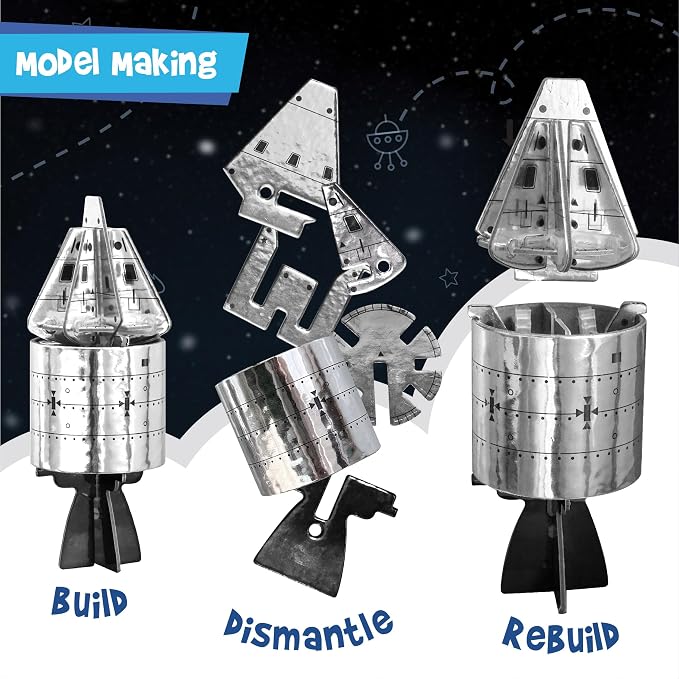 Imagimake Mapology Man's Journey to Moon, Apollo 11 3D Model Kit for Kids | Educational STEM Model Kit, Build Rockets & Satellites, Back to School Gift for Boys & Girls Ages 8,9,10,11,12 Years Old