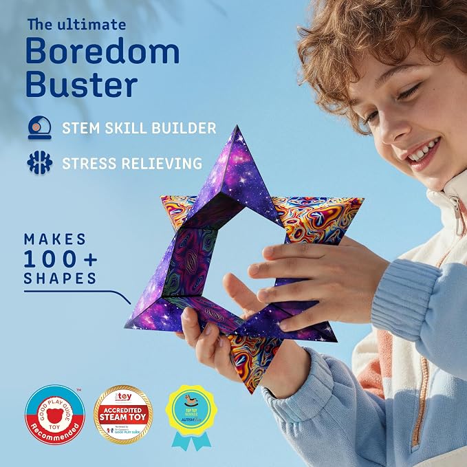 Shashibo DODECA Magnetic Puzzle Cube, Stress Relief Fidget Toy | 100+ Possible Shapes, Sensory Fidget Toy For Adults & Kids, Fun Shape Shifting Puzzle Box For All Ages