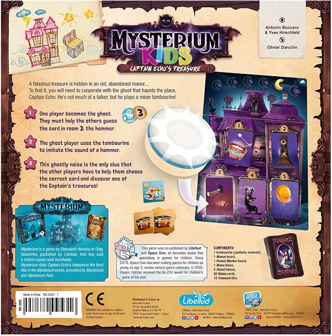 Asmodee Mysterium Kids: Captain Echo's Treasure Board Game - Enchanting Cooperative Mystery for Young Detectives, Family Fun for Kids & Adults, Ages 6+, 2-6 Players, 21 Minute Playtime