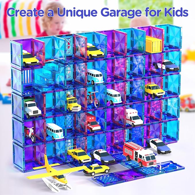 AFUNX Diamond Magnetic Tiles,116PCS Sturdy-Build STEM Toys for Kids | Endless Building Possibilities,Safe ABS and Smooth Edges,Educational Toys for Pretend Play,Gifts for Boys and Girls