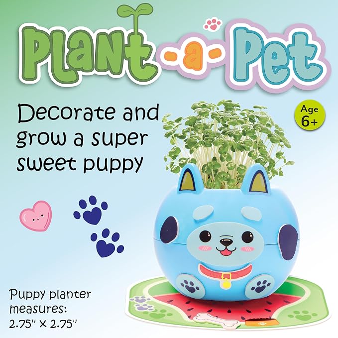 Creativity for Kids Plant-A-Pet: Puppy Toys for Girls - Mini Gifts for Girls, Arts and Crafts for Kids, DIY Activity Set & Screen Free Summer Fun (Ages 6+)