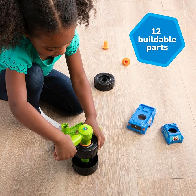 Build-A-Buddy Monster Truck Toy - 2-in-1 Building Toys for Take Apart Play - Kids Building Sets - Construction Toys Ages 18 Months and Up