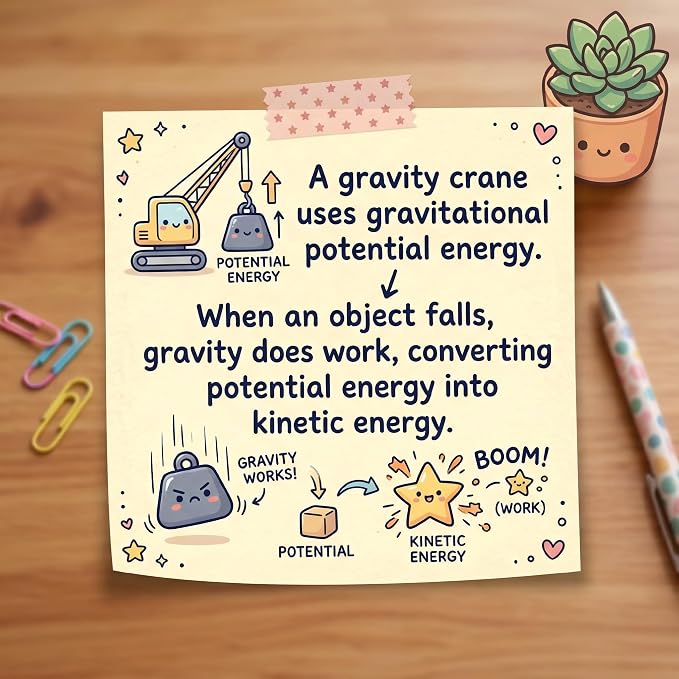 STEM Gravity Crane Science Kit, DIY Pulley & Lever, Energy Conversion | Build a gravity crane! See pulleys & levers in action, explore energy conversion. Real parts, safe assembly. STEM curiosity.