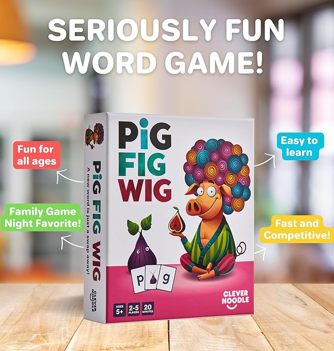 Clever Noodle Pig Fig Wig I A Hilarious Fun Word Game for Kids Learning to Read I Phonics Game I Reading Games