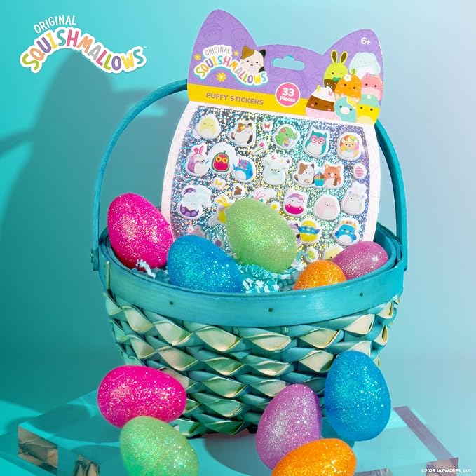Original Squishmallows Puffy Stickers, 33 Stationery Stickers, Spring Theme