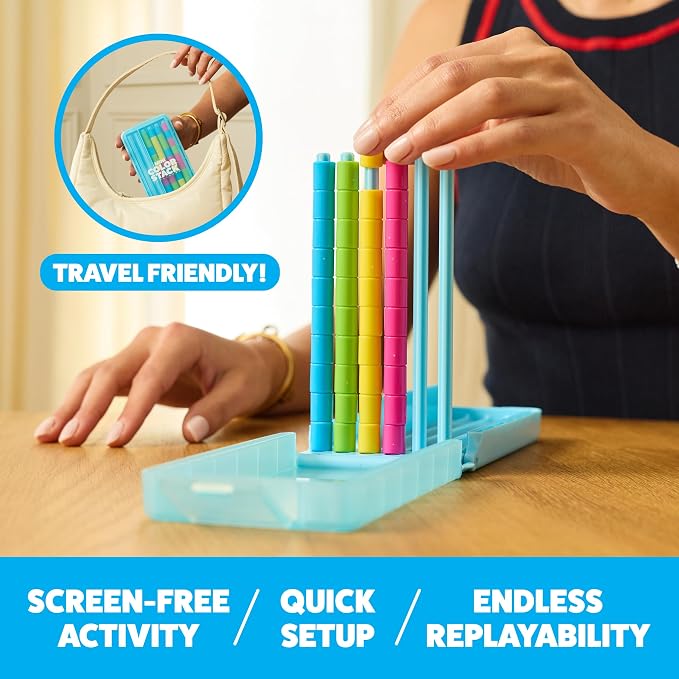 Mini Color Stack Challenge by Relatable - Shake It, Sort It, Solve It. A Solo-Play Travel Games Version of The Viral Color Stack Game for Ages 8+ – Includes 1 Travel Case and 40 Rings