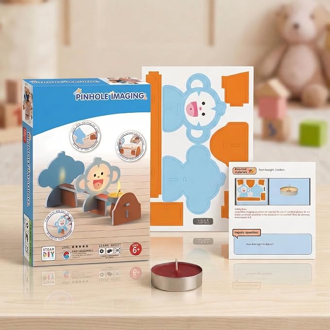 STEM Pinhole Imaging Kit, Explore Light Propagation | Build a pinhole imager! See light travel straight, inverted images. Explore shape & brightness. Safe STEM fun.