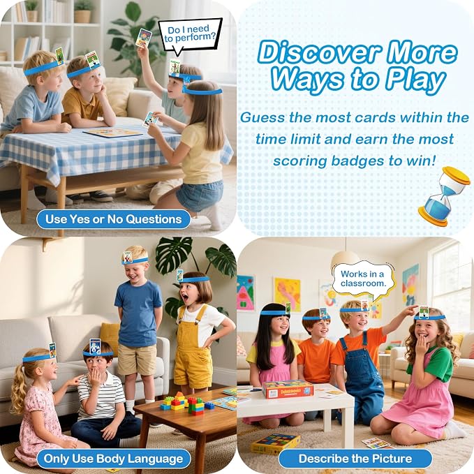 Headbands Game for Kids – Guessing Board Game to Boost Vocabulary | Critical Thinking, and Social Skills – Quick Question Family Game Night for 2–4 Players – Travel-Friendly Fun (Career Theme)