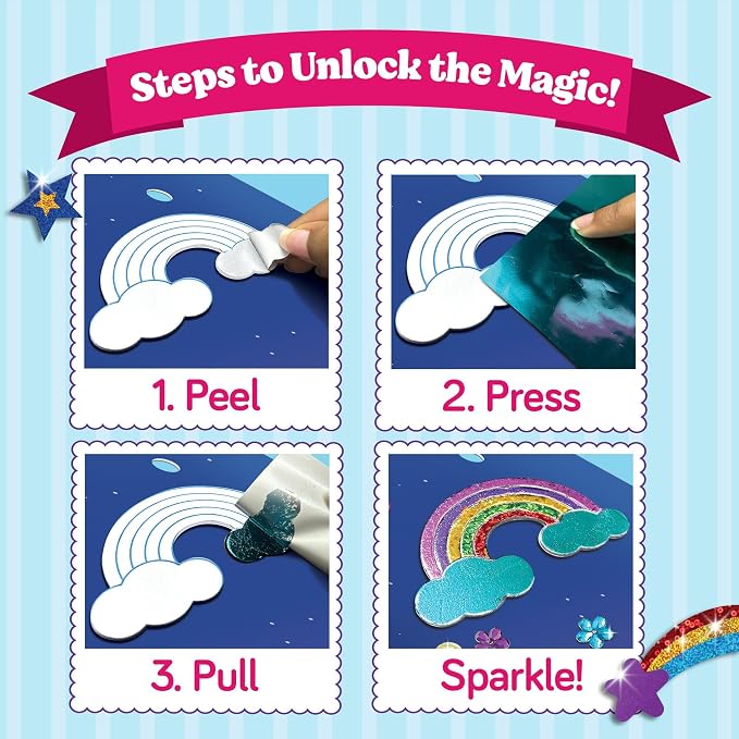 Funcils Foil Art Craft Kit - Unicorn & Princess Sticker Activity for Kids | Toddler Arts & Crafts, No Mess Kids Travel Toys, Games, Fun Birthday Gifts for Boys & Girls Ages 4, 5, 6, 7, 8, 9 Year Old