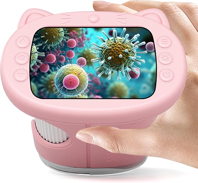 Kids Digital Microscope, 1000X with 2.4" IPS Screen | Explore Tiny Details with 1000X Magnification, a Bright 2.4" IPS Display, and Photo & Video Recording