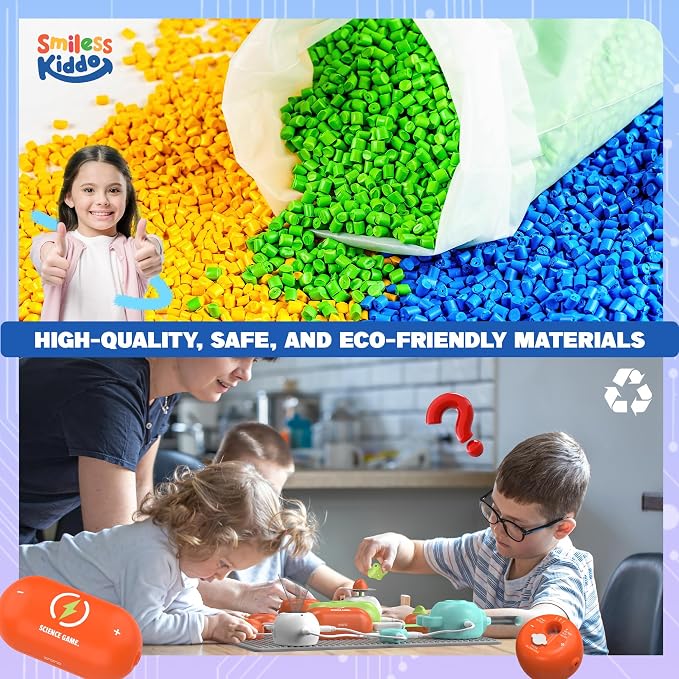SMILESSKIDDO Science Kits Electronics STEM Kit 140+ Projects 10+ Parts | Over 140 Experiments, 10+ Circuit Parts, Hands-On STEM Learning, Educational Toy, Gift for Kids Ages 3-12