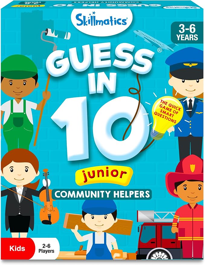 Skillmatics Guess in 10 Junior Community Helpers, Card Game for Kids | For Boys, Girls, and Families Who Love Card Games, Board Games & Educational Toys, Travel Friendly, Gifts for Ages 3, 4, 5, 6