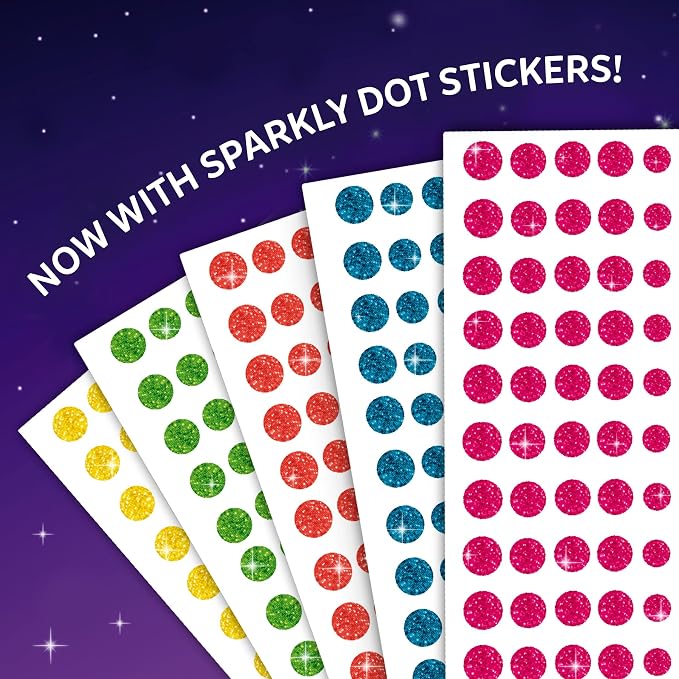 Skillmatics Dot It Sticker Art – Unicorns & Princesses Sparkle, Craft Kit | 500+ Stickers, DIY Scrapbooking Activity, Screen-Free Travel Toys, Gift for Toddlers, Girls & Boys Ages 3, 4, 5, 6, 7